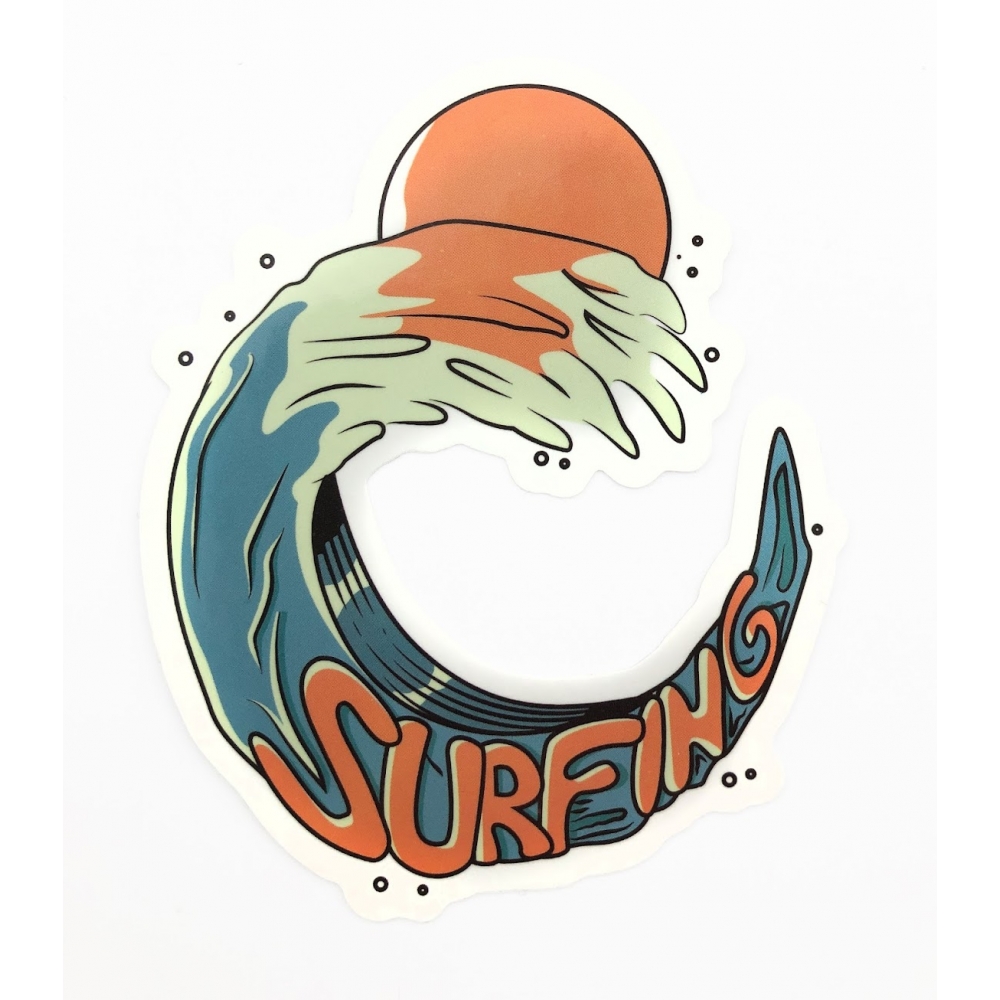 Стикер наклейка Surfing Sun