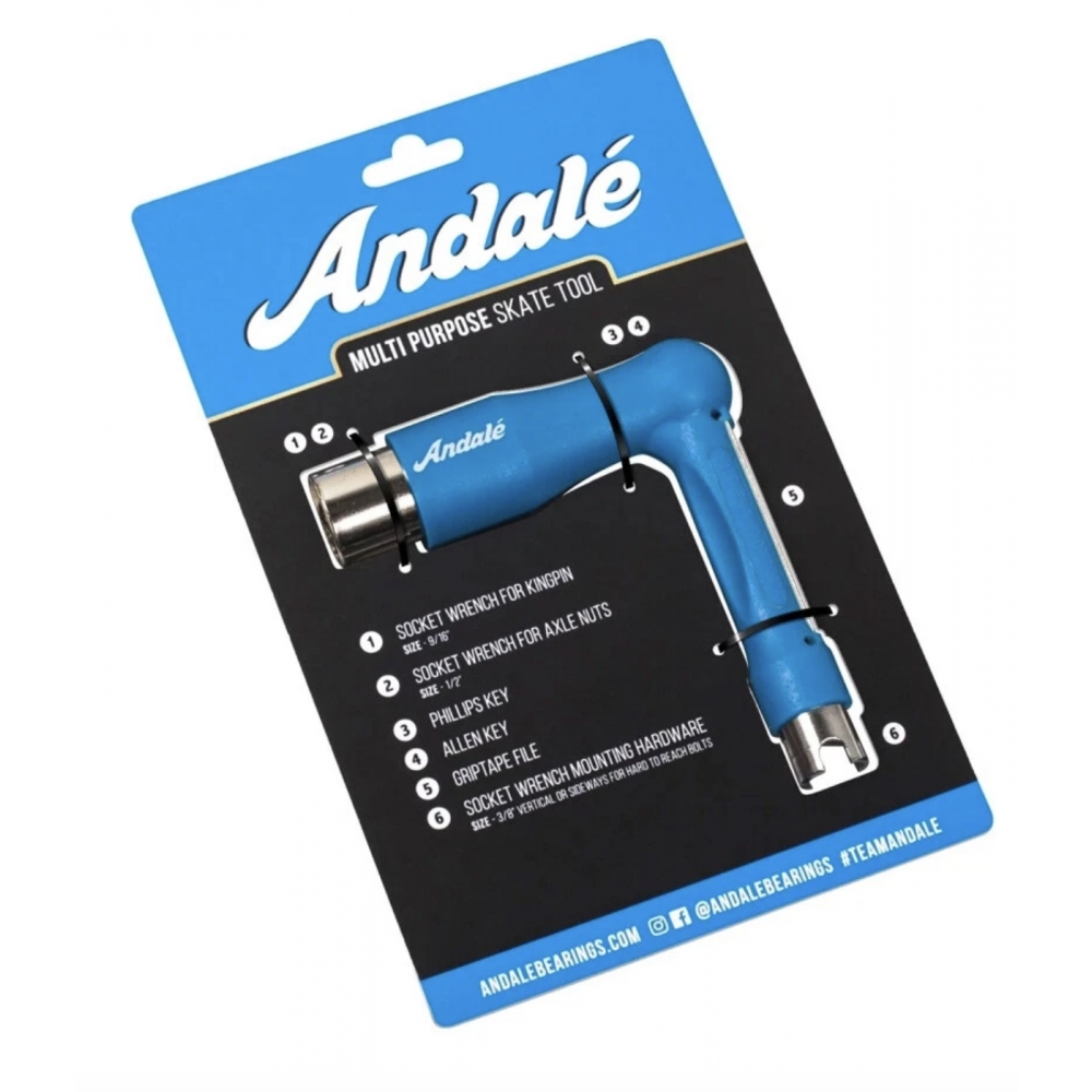 Универсальный ключ для скейтборда ANDALE PURPOSE RATCHET Blue
