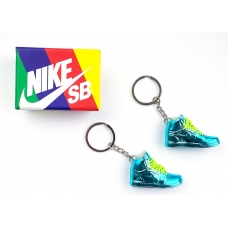 Мини обувь, фингер шузы, брелок Nike AIR Jordan Blue Lime Chrome з коробкою Color