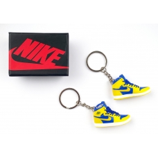 Міні взуття, Фінгер шузи, брелок Nike AIR Jordan Blue Yellow з коробкою Black