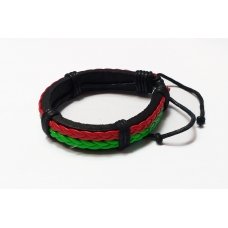 Браслет екошкіра Braid Red Green