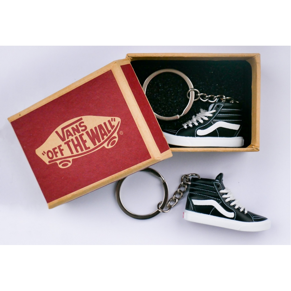 Міні взуття, Фінгер шузи, брелок Vans SK8 HI Blk Wht + коробка