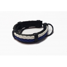 Браслет екошкіра Braid Blue Wht