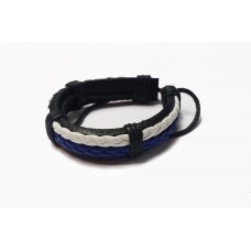 Браслет екошкіра Braid Blue Wht