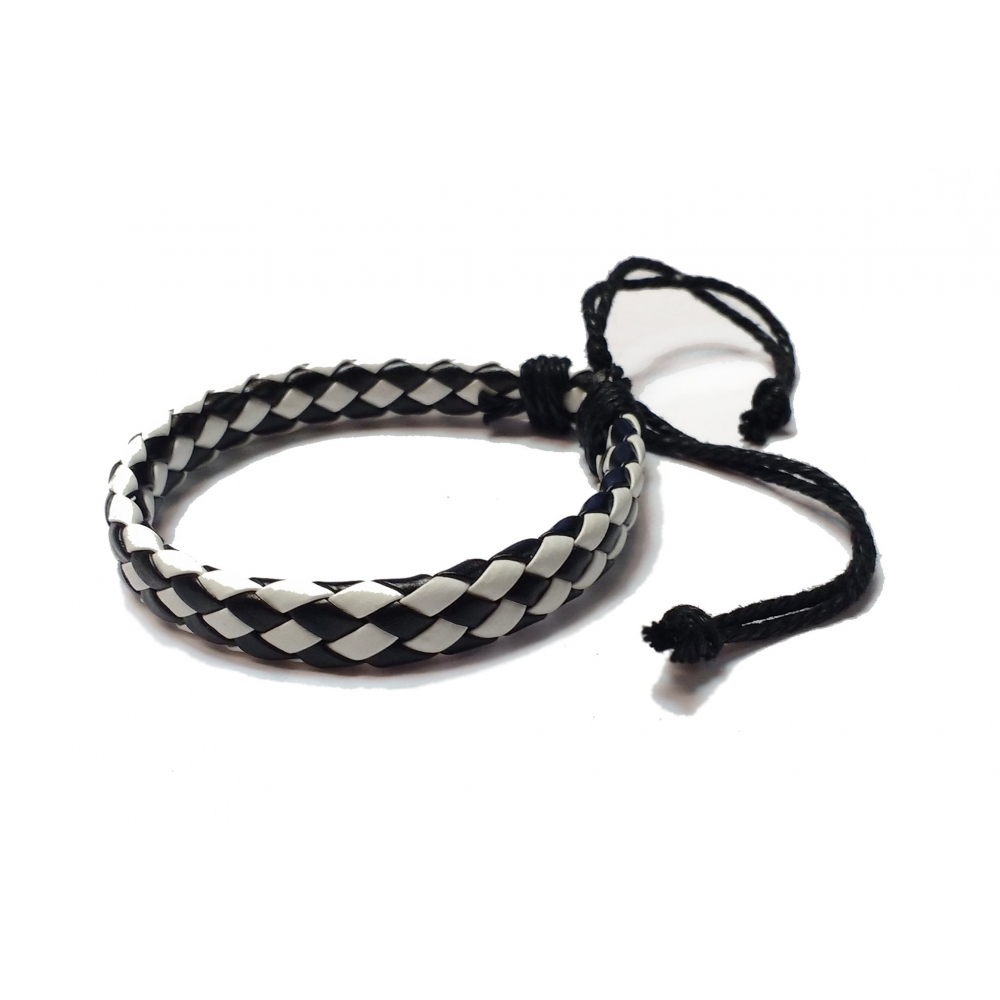 Браслет экокожа Chess Blk Wht