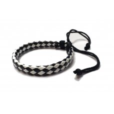 Браслет екошкіра Chess Blk Wht