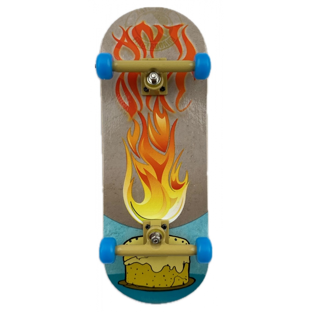 Фінгерборд дерев'яний Anti Once Flame Pie Bej Blue професійний з підшипниками