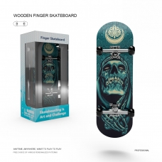 Фінгерборд дерев'яний професійний з підшипниками Green Skull