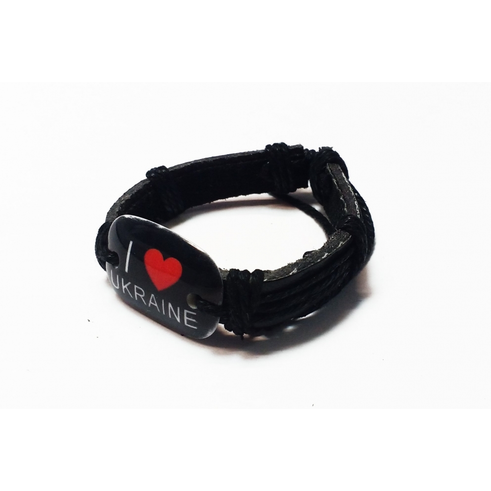 Браслет экокожа Love UA Blk