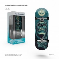 Фінгерборд дерев'яний професійний з підшипниками Green Skull