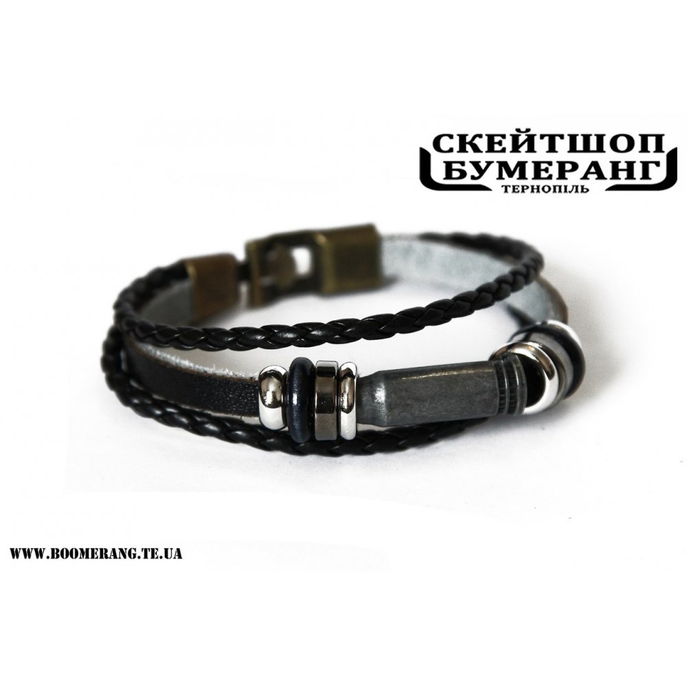 Браслет кожа Bullet Blk