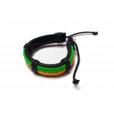 Браслет екошкіра Braid Yel Green