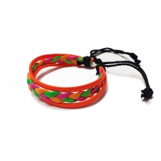Браслет екошкіра Color Braid Orange