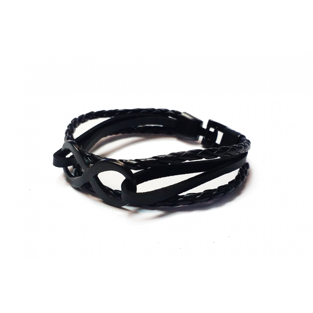 Браслет кожа Infinity Blk