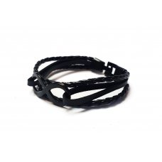 Браслет шкіра Infinity Blk