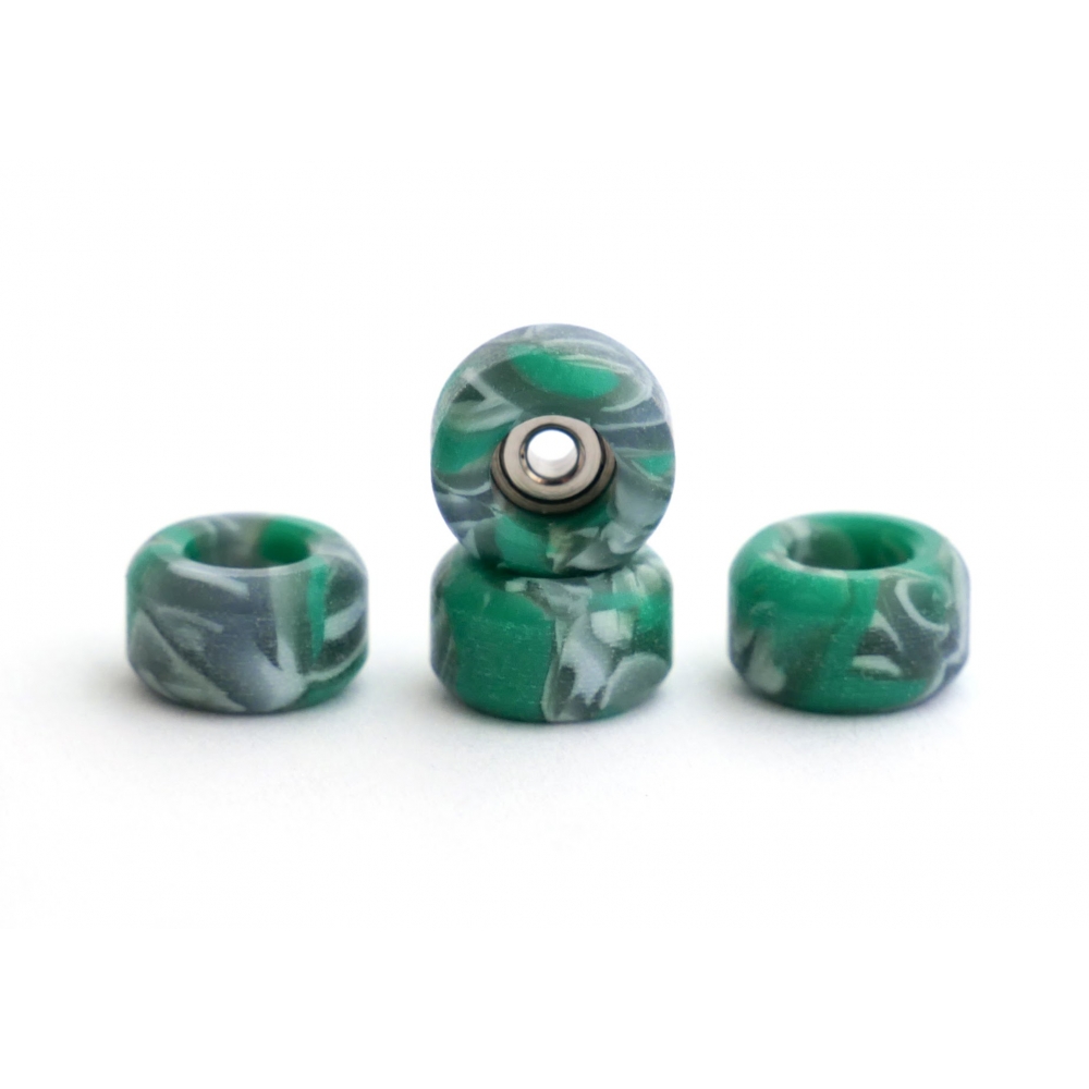 Колеса для фінгерборда з підшипниками Just Skate Swirl Green