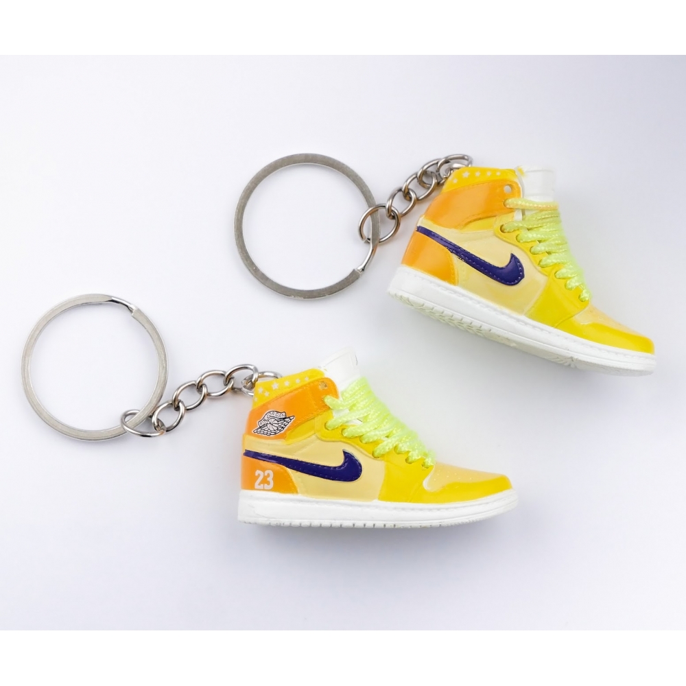 Міні взуття, Фінгер шузи, брелок Nike AIR Jordan 23 Yellow + коробка Color