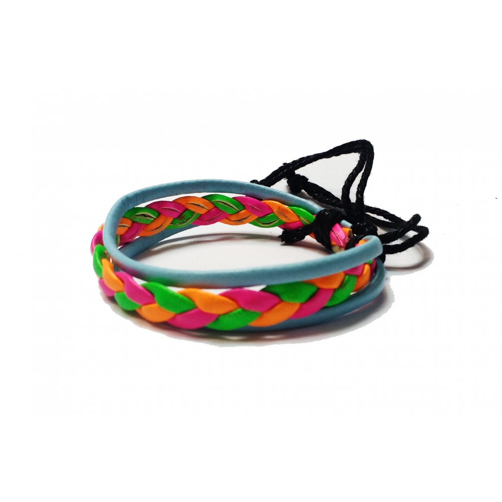 Браслет екошкіра Color Braid Blue
