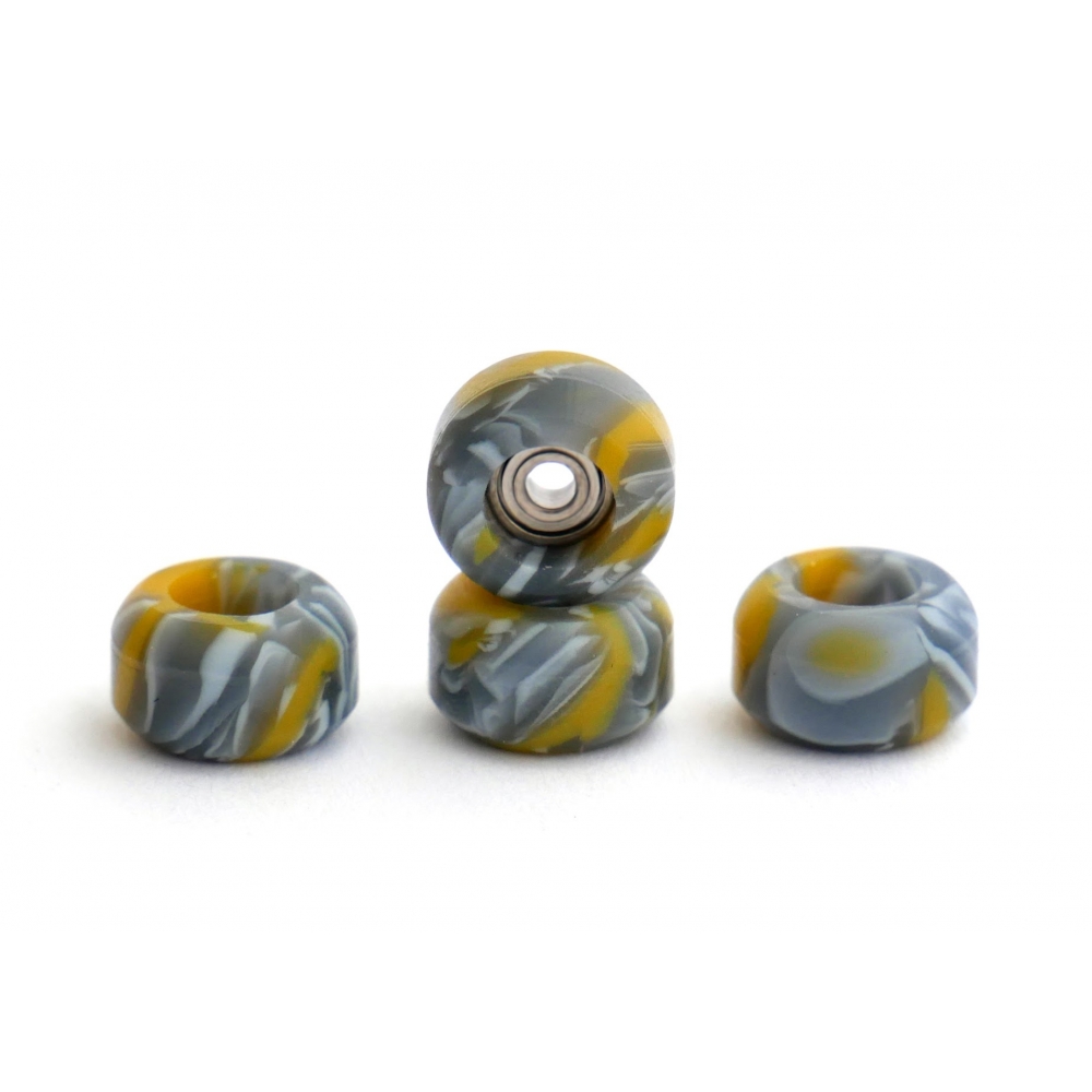 Колеса для фінгерборда з підшипниками Just Skate Swirl Yellow