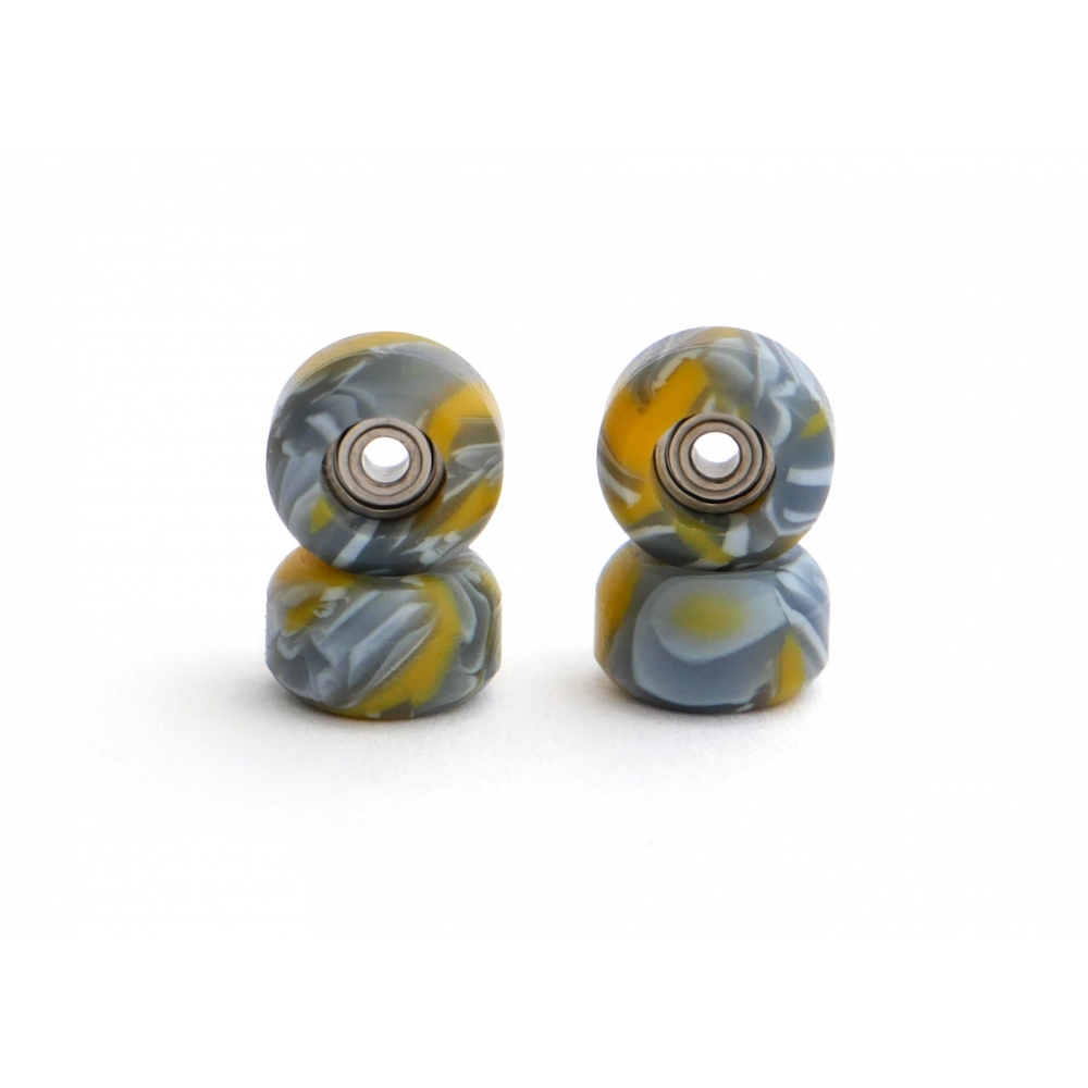 Колеса для фінгерборда з підшипниками Just Skate Swirl Yellow